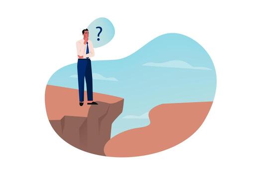 problema, pensamiento, problema, brecha, negocio solución concepto vector