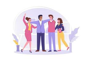 Business team, friendship, collaboration, partnership concept. vector