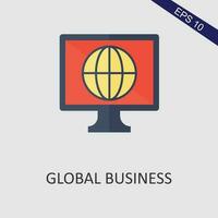 global negocio plano icono vector eps archivo