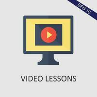 Video Lesions Flat Icon Vector Eps File