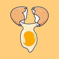 Broken egg icon illustration. Isolated broken egg icon in flat design style vector