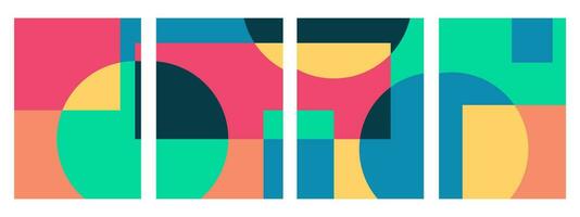 Set of abstract background. Geometric shapes and colorful rainbow vector, template design for banner, poster, card, cover, brochure vector