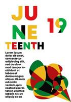 Juneteenth template poster with beautiful abstract shape. Vector illustration