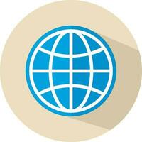 globe icon on round internet button vector