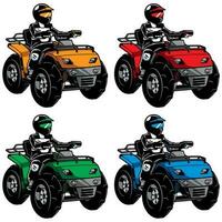 ATV Quad Bike on White vector