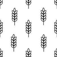 Simple texture with ears of wheat for wrapping paper, wallpaper, prints. Repeated grain shape for decoration design prints. Seamless geometric pattern vector