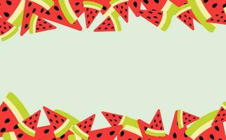 Watermelon background. Watermelon slice frame. Template for summer banner, poster, card or advertising vector