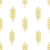 Simple texture with ears of wheat for wrapping paper, wallpaper, prints. Repeated grain shape for decoration design prints. Seamless geometric pattern vector