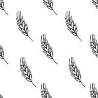 Simple texture with ears of wheat for wrapping paper, wallpaper, prints. Repeated grain shape for decoration design prints. Seamless geometric pattern vector