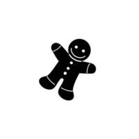 Christmas gingerbread man cookie icon vector