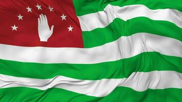 Abkhazia Flag Seamless Looping Background, Looped Bump Texture Cloth Waving Slow Motion, 3D Rendering video
