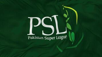 Pakistan super ligue, psl drapeau sans couture boucle arrière-plan, en boucle bosse texture tissu agitant lent mouvement, 3d le rendu video