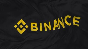 Binance Flag Seamless Looping Background, Looped Bump Texture Cloth Waving Slow Motion, 3D Rendering video