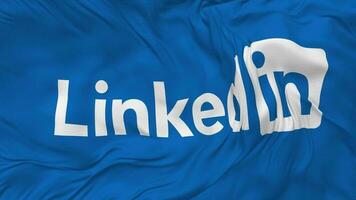 linkedin vlag naadloos looping achtergrond, lusvormige buil structuur kleding golvend langzaam beweging, 3d renderen video