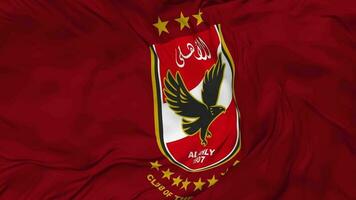 Alabama ahly deportivo club, ahly fútbol americano club bandera sin costura bucle fondo, serpenteado bache textura paño ondulación lento movimiento, 3d representación video