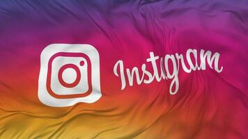 Instagram Flag Seamless Looping Background, Looped Bump Texture Cloth Waving Slow Motion, 3D Rendering video