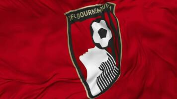 AFC Bournemouth, Boscombe Athletic Football Club Flag Seamless Looping Background, Looped Bump Texture Cloth Waving Slow Motion, 3D Rendering video