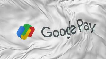 Google Pay Flag Seamless Looping Background, Looped Bump Texture Cloth Waving Slow Motion, 3D Rendering video