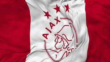 amsterdamsche Football club ajax, afc ajax, ajax Amsterdam Football club drapeau sans couture boucle arrière-plan, en boucle bosse texture tissu agitant lent mouvement, 3d le rendu video