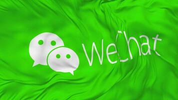 wechat, weixin Flagge nahtlos Schleifen Hintergrund, geloopt stoßen Textur Stoff winken schleppend Bewegung, 3d Rendern video