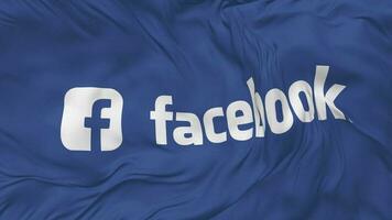 Facebook, FB Flag Seamless Looping Background, Looped Bump Texture Cloth Waving Slow Motion, 3D Rendering video