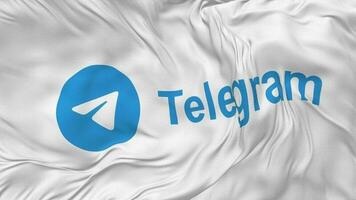 telegram flagga sömlös looping bakgrund, looped stöta textur trasa vinka långsam rörelse, 3d tolkning video