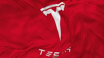 Tesla Inc Flag Seamless Looping Background, Looped Bump Texture Cloth Waving Slow Motion, 3D Rendering video