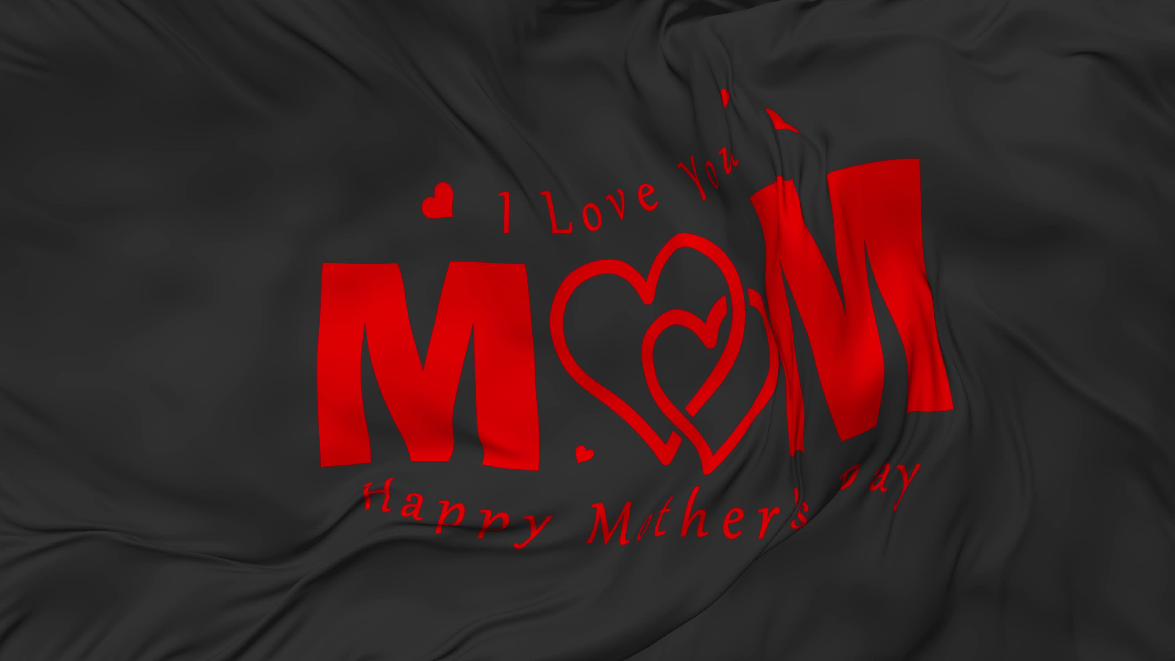 Happy Mothers Day Flag Seamless Looping Background, Looped Bump Texture