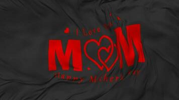 Happy Mothers Day Flag Seamless Looping Background, Looped Bump Texture Cloth Waving Slow Motion, 3D Rendering video