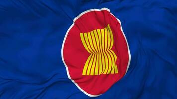 Association of Southeast Asian Nations, ASEAN Flag Seamless Looping Background, Looped Bump Texture Cloth Waving Slow Motion, 3D Rendering video
