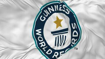 Guinness World Records Flag Seamless Looping Background, Looped Bump Texture Cloth Waving Slow Motion, 3D Rendering video