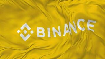 Binance Flag Seamless Looping Background, Looped Bump Texture Cloth Waving Slow Motion, 3D Rendering video