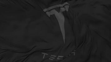 Tesla inc bandeira desatado looping fundo, em loop colisão textura pano acenando lento movimento, 3d Renderização video