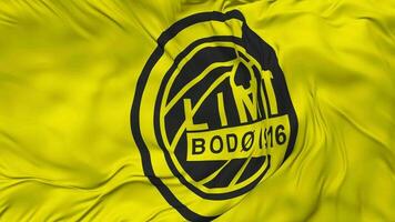 Fotballklubben Bodo Glimt Flag Seamless Looping Background, Looped Bump Texture Cloth Waving Slow Motion, 3D Rendering video