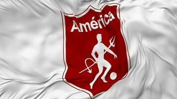 America de Cali SA Football Club Flag Seamless Looping Background, Looped Bump Texture Cloth Waving Slow Motion, 3D Rendering video