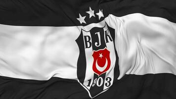 Besiktas Jimnastik Kulubu Flag Seamless Looping Background, Looped Bump Texture Cloth Waving Slow Motion, 3D Rendering video