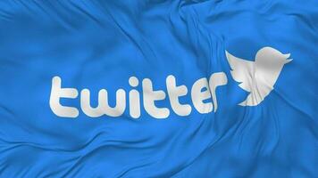 Twitter Flag Seamless Looping Background, Looped Bump Texture Cloth Waving Slow Motion, 3D Rendering video