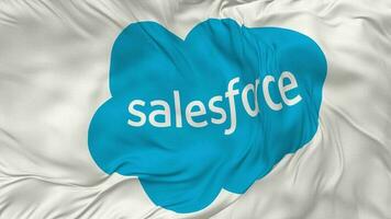 Salesforce Inc Flag Seamless Looping Background, Looped Bump Texture Cloth Waving Slow Motion, 3D Rendering video