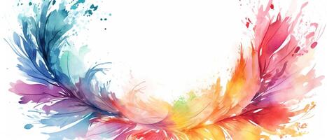 Multicolored splash watercolor template for designs on a white background. . photo