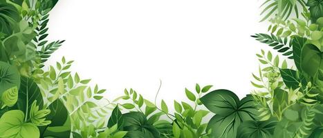 resumen verde antecedentes con tropical hojas con Copiar espacio. ai generado. foto