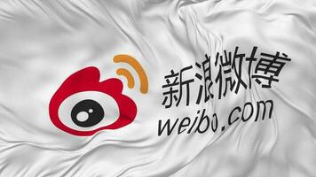 weibo flagga sömlös looping bakgrund, looped stöta textur trasa vinka långsam rörelse, 3d tolkning video