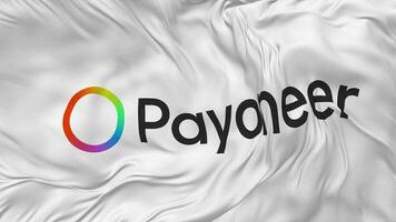 Payoneer global inc Flagge nahtlos Schleifen Hintergrund, geloopt stoßen Textur Stoff winken schleppend Bewegung, 3d Rendern video