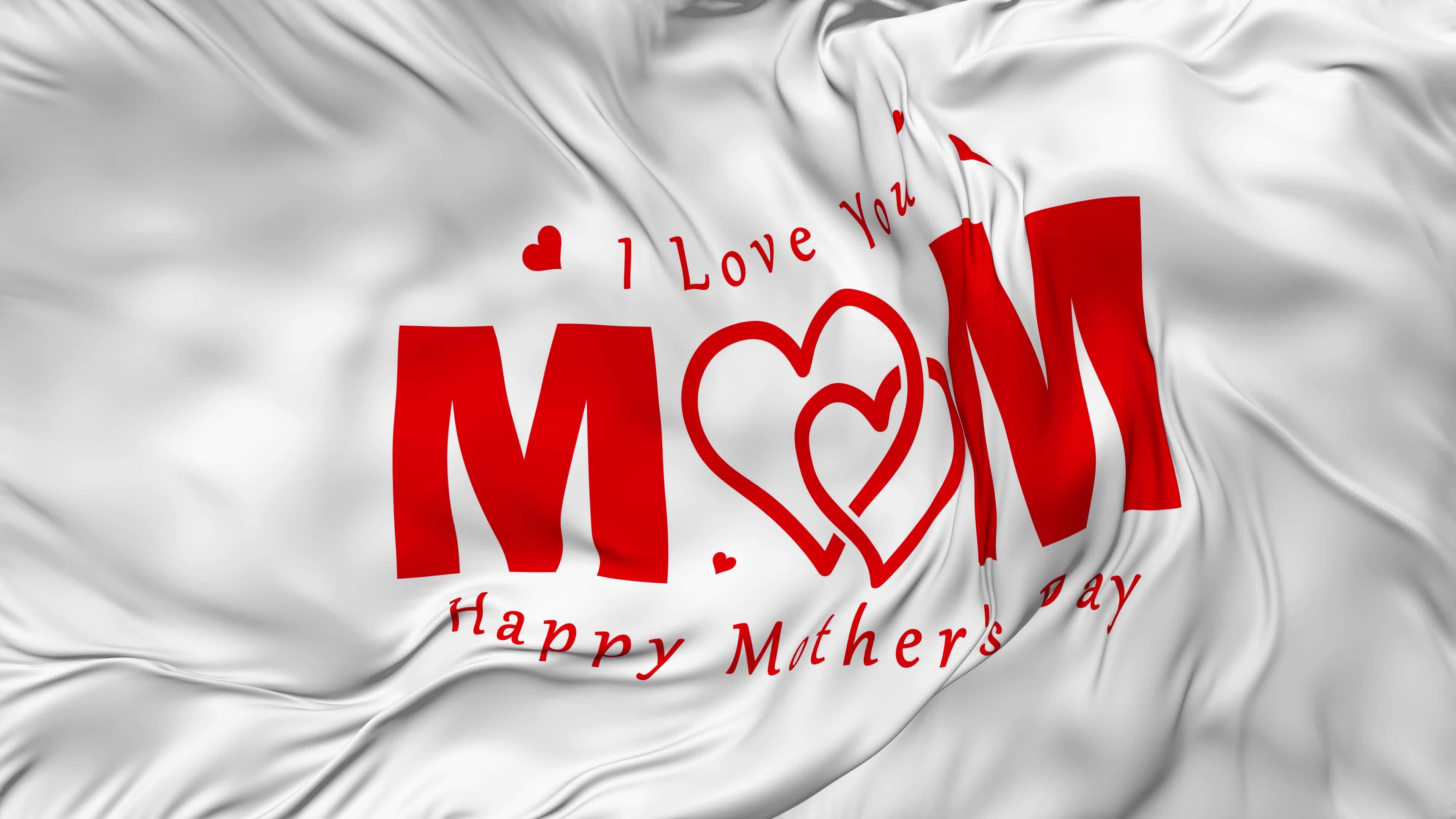 Happy Mothers Day Flag Seamless Looping Background, Looped Bump Texture