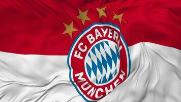 balle de foot club Bayern munchen e v, FCB drapeau sans couture boucle arrière-plan, en boucle bosse texture tissu agitant lent mouvement, 3d le rendu video