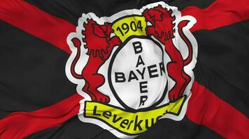 bayer 04 Leverkusen, bayer leverkusen flagga sömlös looping bakgrund, looped stöta textur trasa vinka långsam rörelse, 3d tolkning video