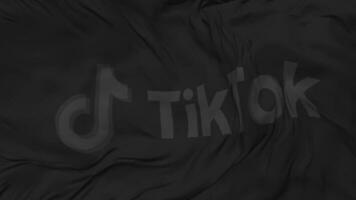 Tik Tok bandera sin costura bucle fondo, serpenteado bache textura paño ondulación lento movimiento, 3d representación video