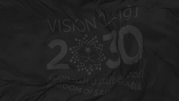 Saudi Vision 2030 Flag Seamless Looping Background, Looped Bump Texture Cloth Waving Slow Motion, 3D Rendering video