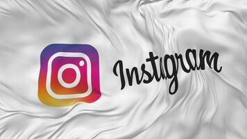 Instagram Flag Seamless Looping Background, Looped Bump Texture Cloth Waving Slow Motion, 3D Rendering video
