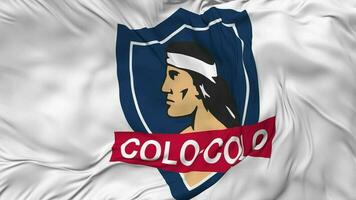 Club Social y Deportivo Colo Colo Flag Seamless Looping Background, Looped Bump Texture Cloth Waving Slow Motion, 3D Rendering video