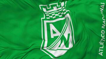 Atletico Nacional SA Football Club Flag Seamless Looping Background, Looped Bump Texture Cloth Waving Slow Motion, 3D Rendering video